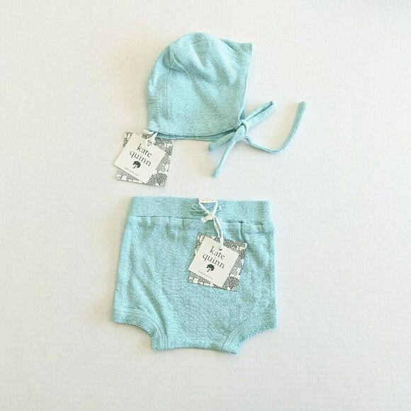 Kate Quinn Organic Pointelle Aqua Set 3/6m - Picture 1 of 6
